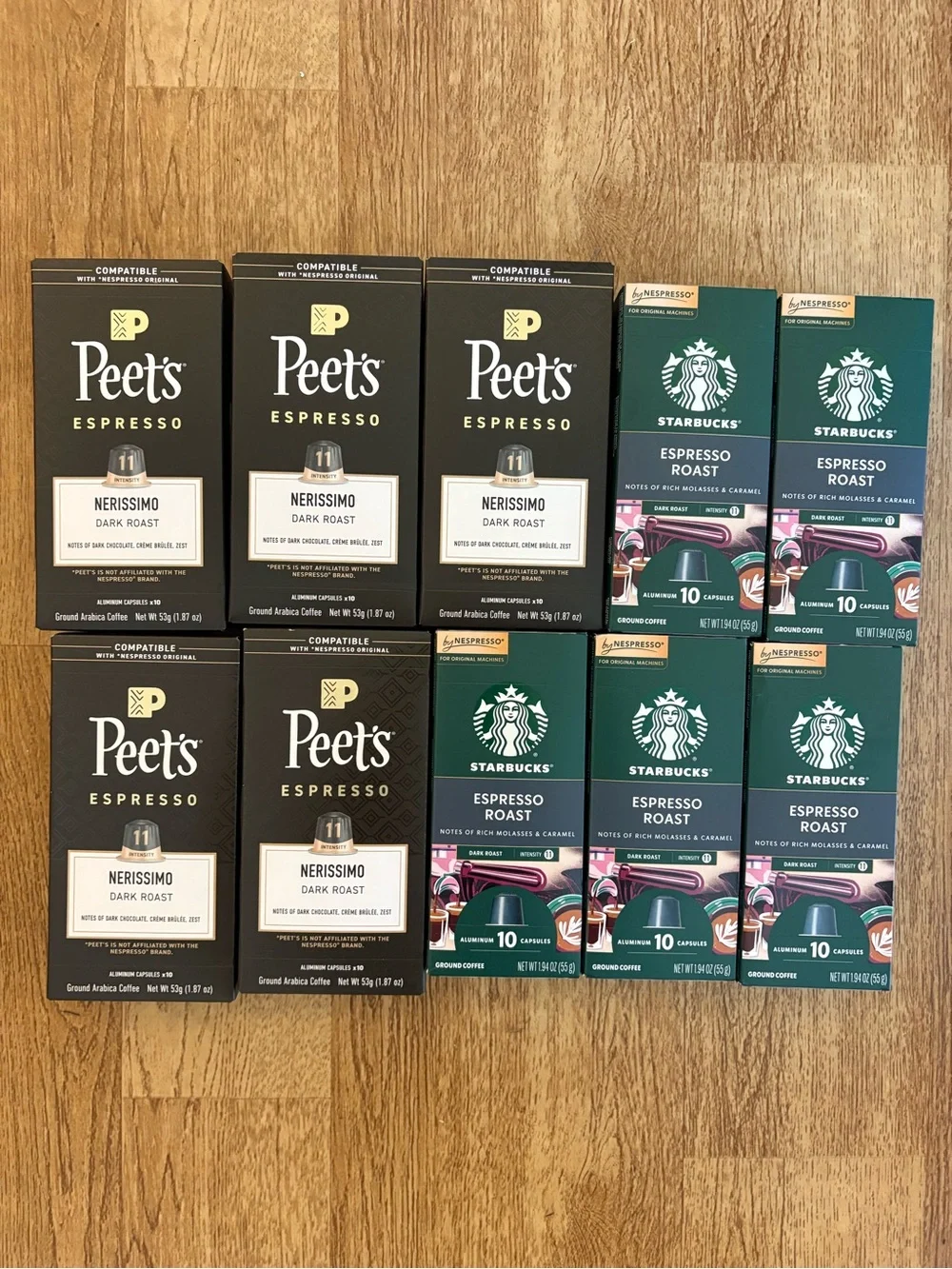 Lot of 100 Nespresso Compatible Pods NIB by Peet’s & Starbucks - Espresso NWT